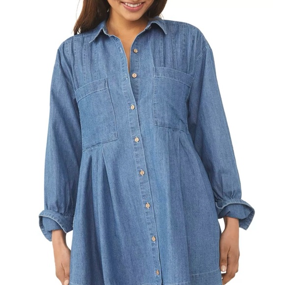 Free People Dresses & Skirts - Free People Light Blue Denim Shirt